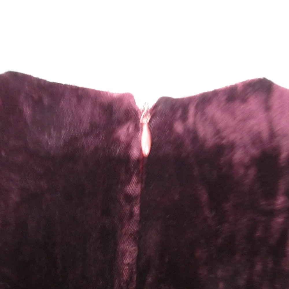 Vintage Liz Claiborne Dress‎ 12 Burgundy Velvet Asian Whimsigoth Midi Grunge 90s
